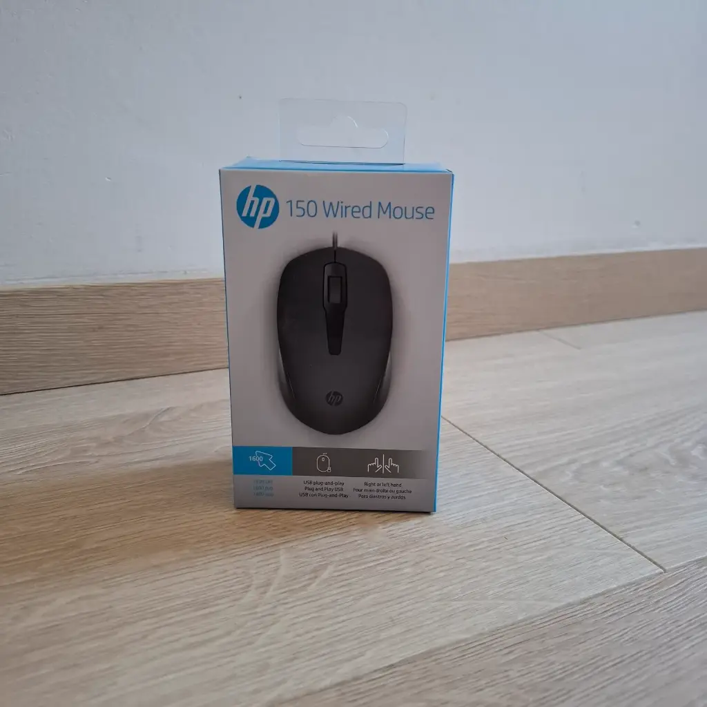 HP 150 Souris (Souris Filaire, jusqu'à 1,00 dpi, Souris pour droitiers, Souris gaucher), Noir
